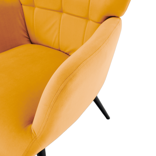 Kreslo s podnožou, žltá Velvet látka/čierna, HABEN Kreslo s podnožou, žltá Velvet látka/čierna, HABEN